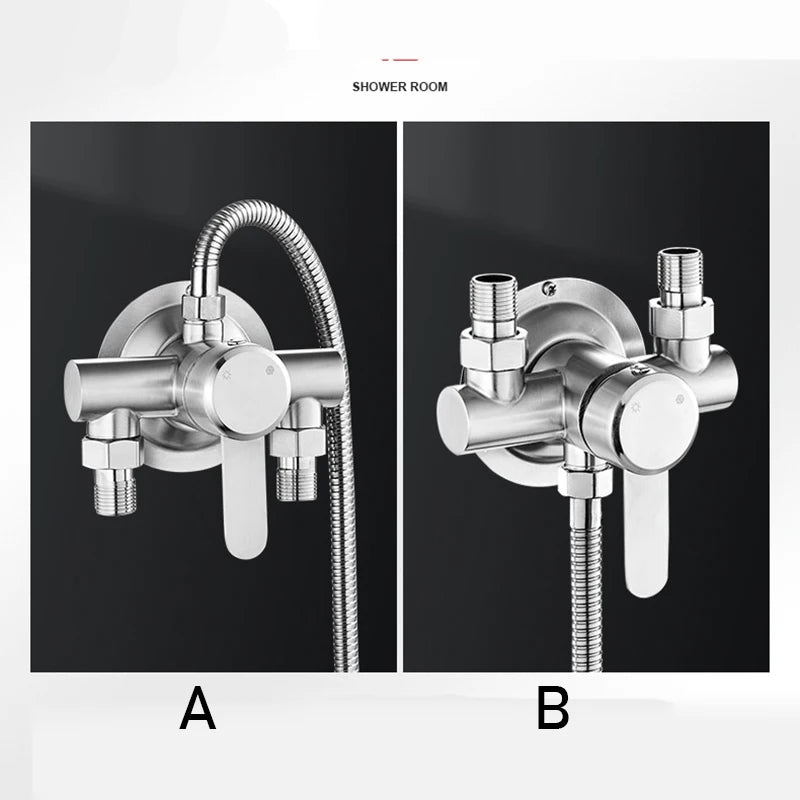 Bathroom Shower Faucet Wall Mount Cold Hot Water Mixer 304 Stainless Steel Tap Bathtub Faucet смеситель для душа