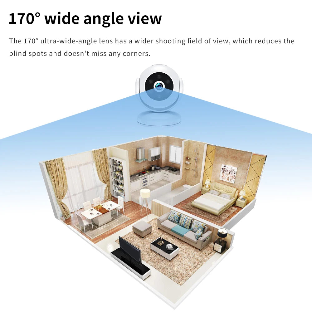 1080P Smart WiFi Camera Mini Wireless Security Camera Indoor Outdoor Wireless Camera 170° Wide Angle Lens Built-in Battery Night