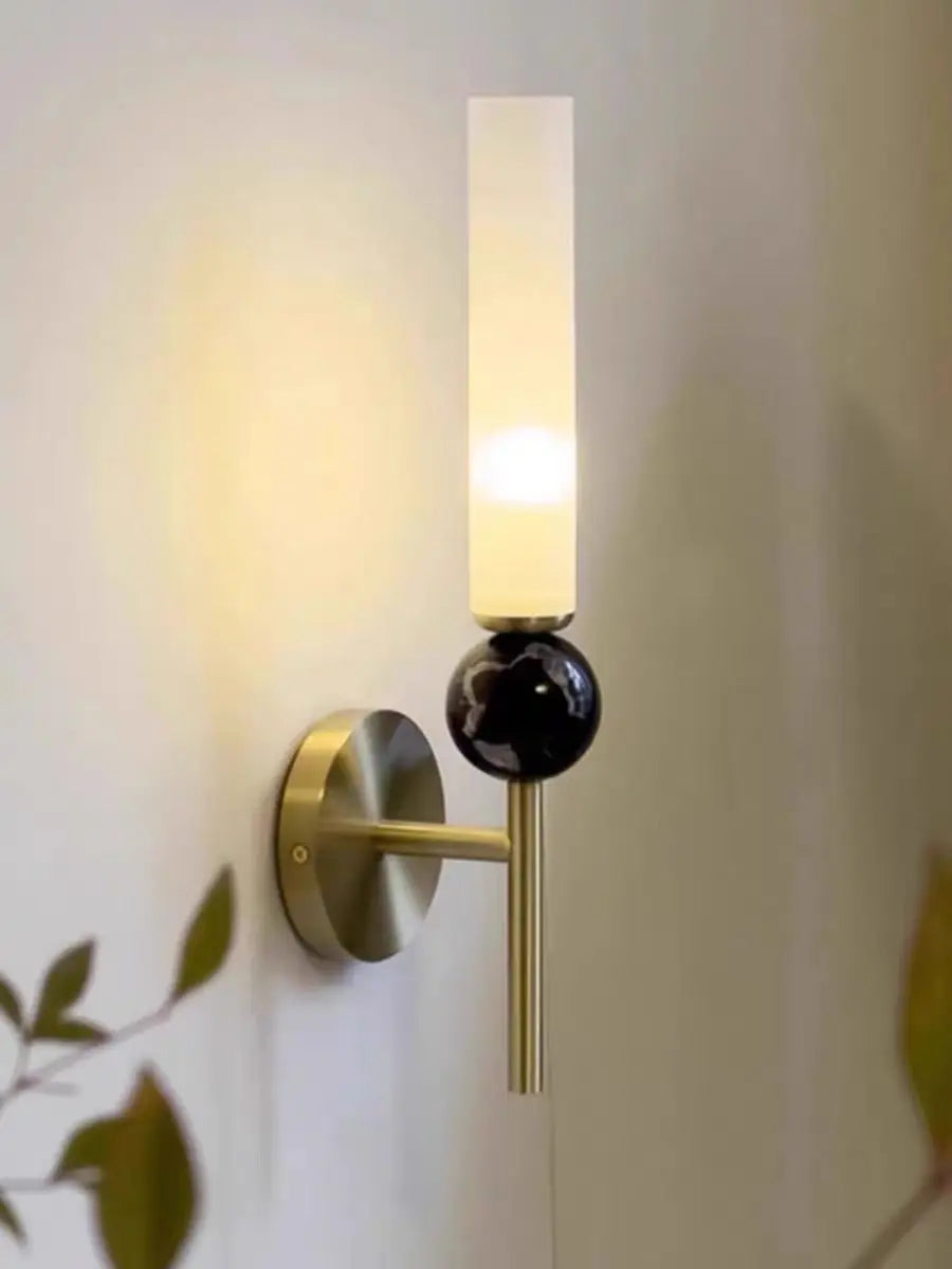 Modern modern wall lamp candle wall lamp copper base glass shade lighting decoration home for living room