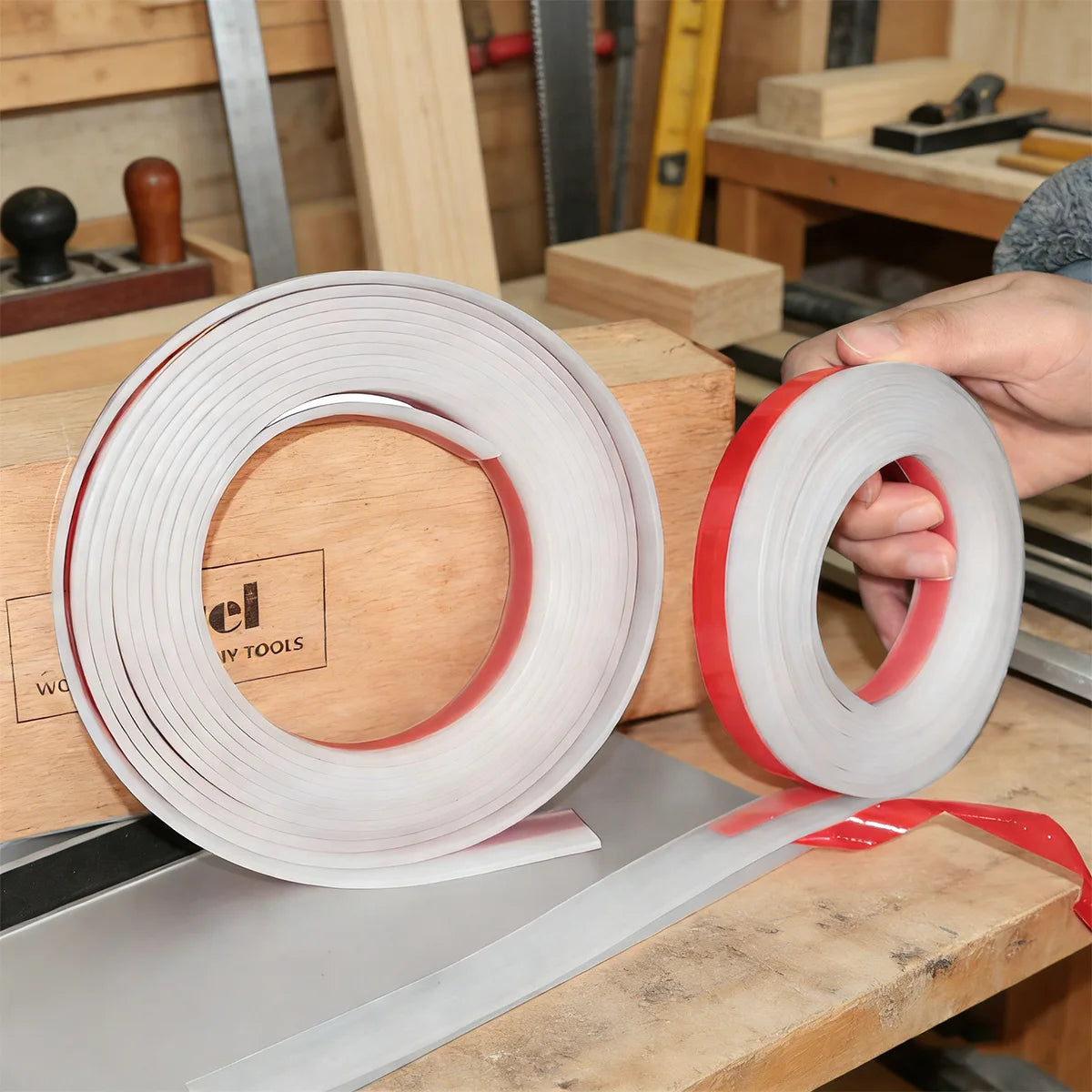 Splinter Guard Replacement Strip Fit for Track Saw Guide Rail, 2.5mm Thickness 21mm Wide Tape Strip Track Rail Saw Accessories
