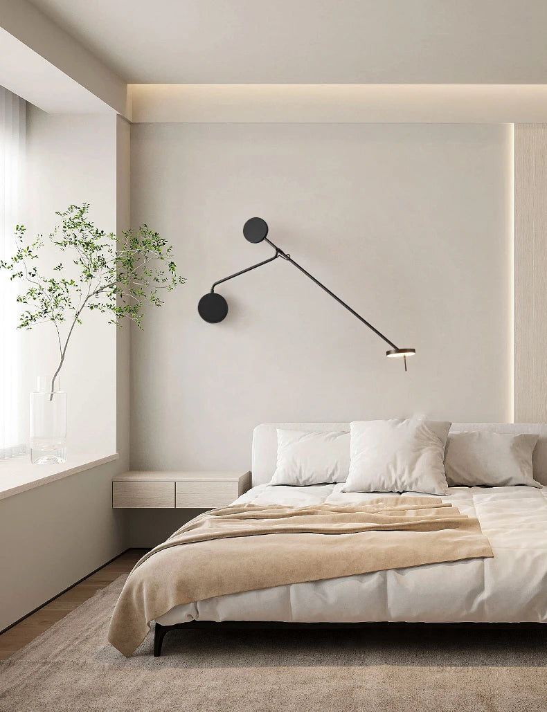 Modern Picture Wall Light Italian Invisible LED Wall Reading Light For Bed Bedroom Living Room Office Black Long Arm Wall Lamp
