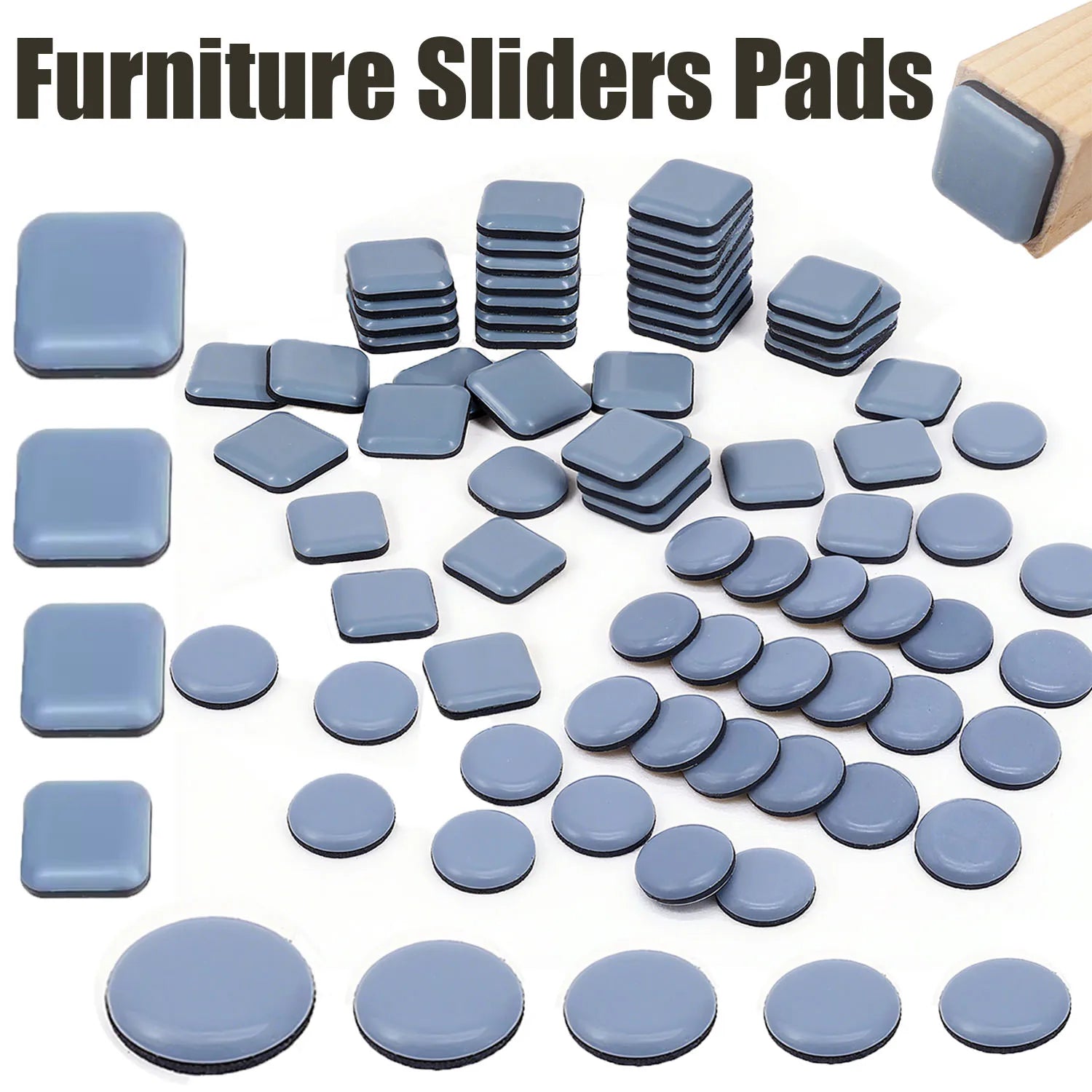 4~16pcs Feet Gliders Sliding Pads Home Furniture Sliders Furniture Gliders PTFE  Floor Mover Pads For  Household Hardware