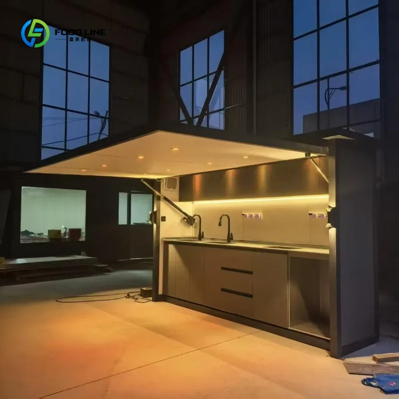 3.6M Outdoor Kitchen Factory in Stock Immediate Sale, Without Built-in Cooking Equipment Perfect for Backyard Party Storage Use