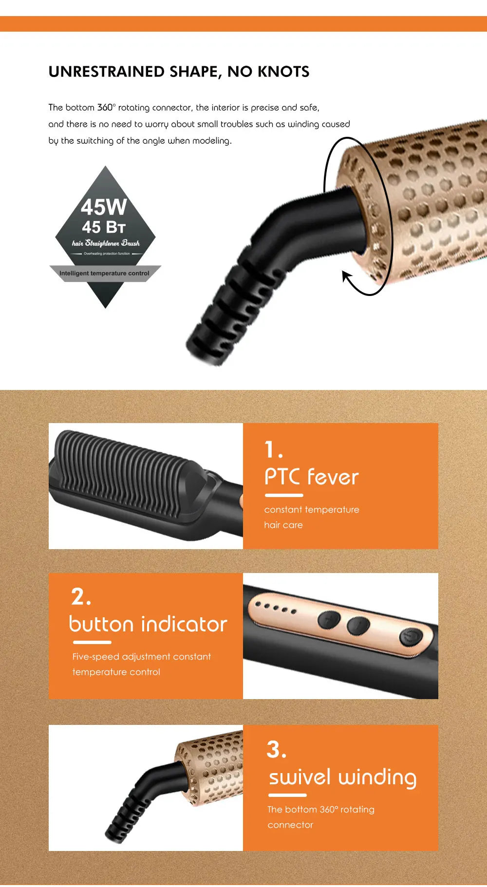 Heating Comb Straightener Hot Comb For Woman Magic Professional Electric Smoothing Hair Dryer Curler Straightener Brush 2 in 1