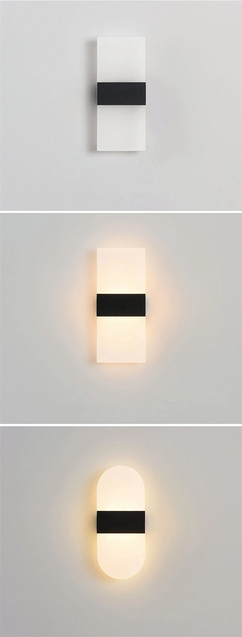 Touch Sensor Switch LED Wall Lamp USB Rechargeable Wireless Acrylic Stair Night Light Bedroom Aisle Kitchen Wall Sconce Lighting