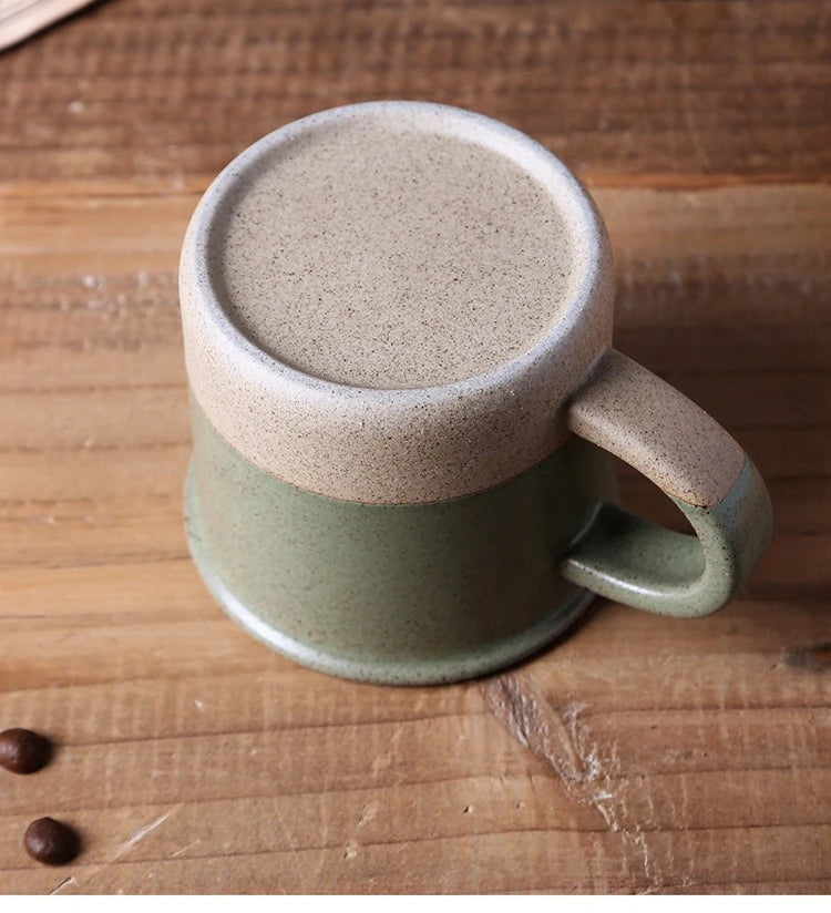 Vintage Stoneware Coffee Mug Kiln Change Ceramic Cup Small Minimalist Water Cup Sesame Glaze Breakfast Cup