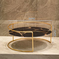Metal Marbled Glass Tray 2-piece Set Decorative Storage Rack Desktop Organizer Cosmetic Shelf Display Stand Bathroom Shelves