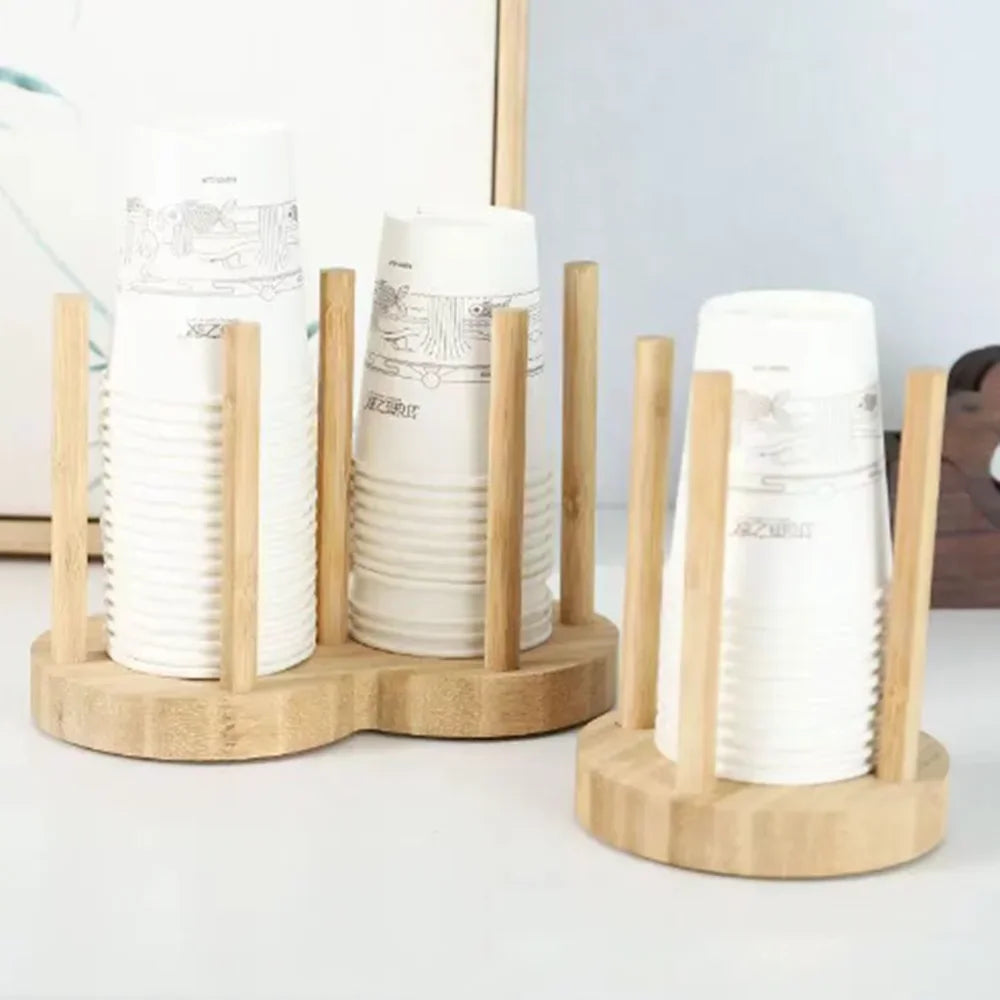 Disposable Paper Cup Storage Rack Wooden Guest Paper Cup Sorting Rack Embedded Cup Holder Household Cup Picker
