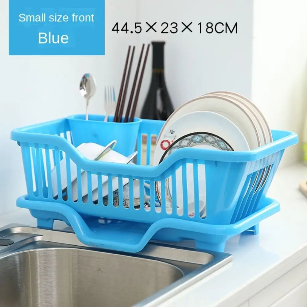 Dish Drying Kitchen Utensils Drainer Rack with Drain Board Countertop Dinnerware Plates Bowls Chopsticks Spoons Organizer