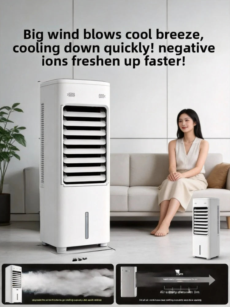 2026 New Portable Evaporative Air Cooler Water Cooling Fan Cold Wind Air Conditioner Fan for Home Dormitory Office Use