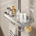 Bathroom Shower Storage Shower Gel Shampoo Rack Lifting Rod Removable Tray No Drilling Soap Holder Shower Shelf