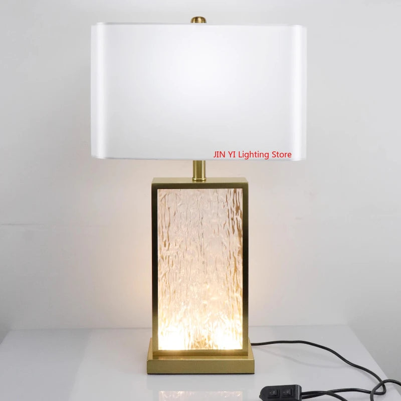 Modern Table Lamps Silk Fabric Lampshade Bedroom Bedside Lamp Ambient Light Modern  Simple Desktop Decoration