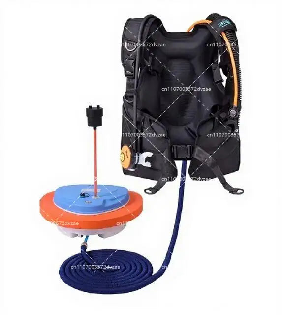Diving Snorkel Equipment with Mobile Ventilator Support Up to 10M Depth, 2.7-5H Underwater Snorkel for Winter Ice Diving