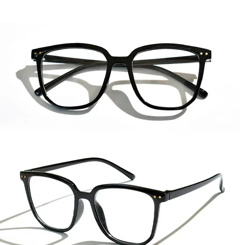 Anti Blue Light Presbyopia Eyeglasses Vintage Trend Oversized Square Hyperopia Eyewear Finished Prescription Reading Glasses