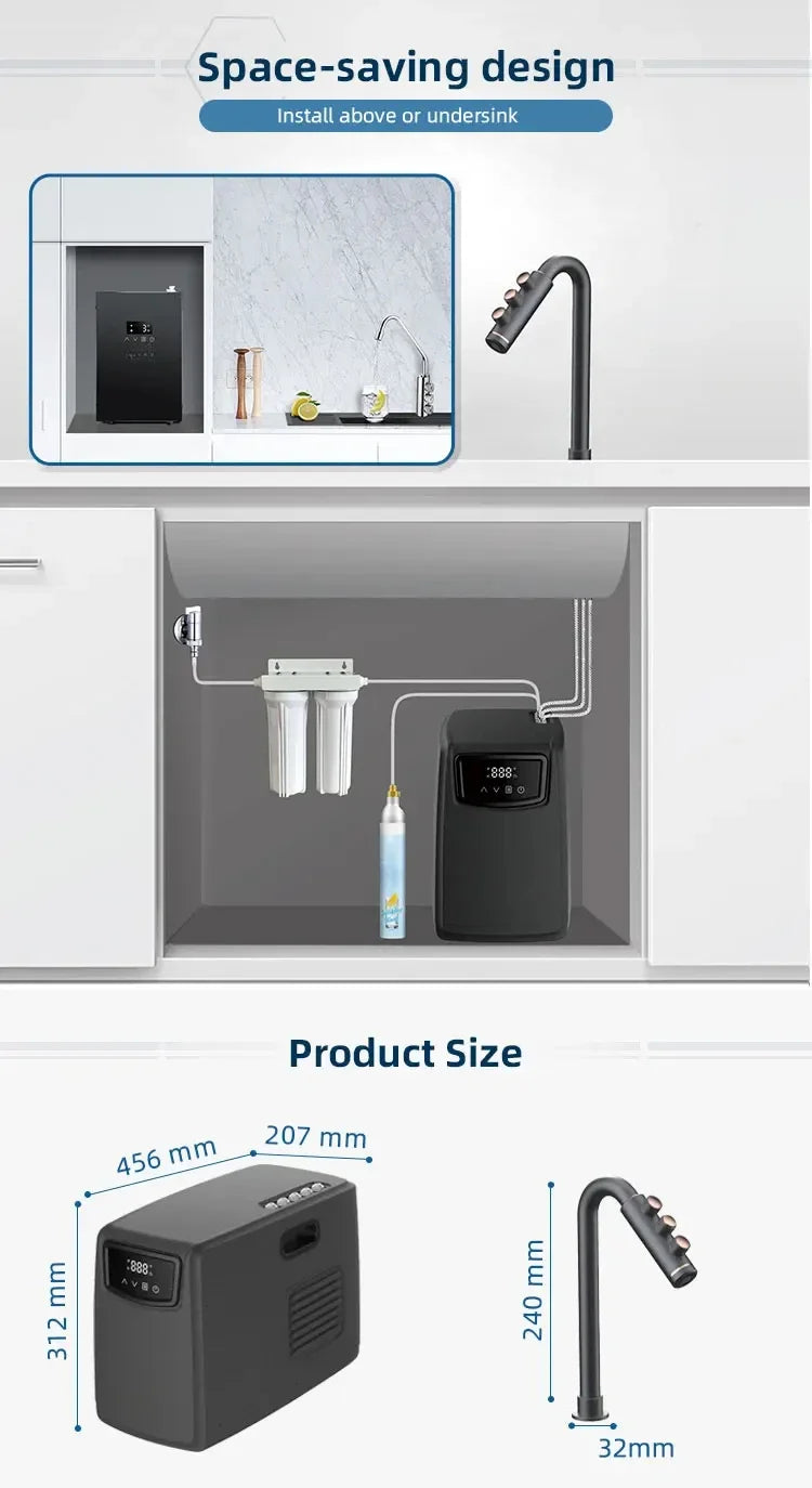 Drink In Dispenser Under Sink Chilled Sparkling Soda Beer Bar Tower Tap