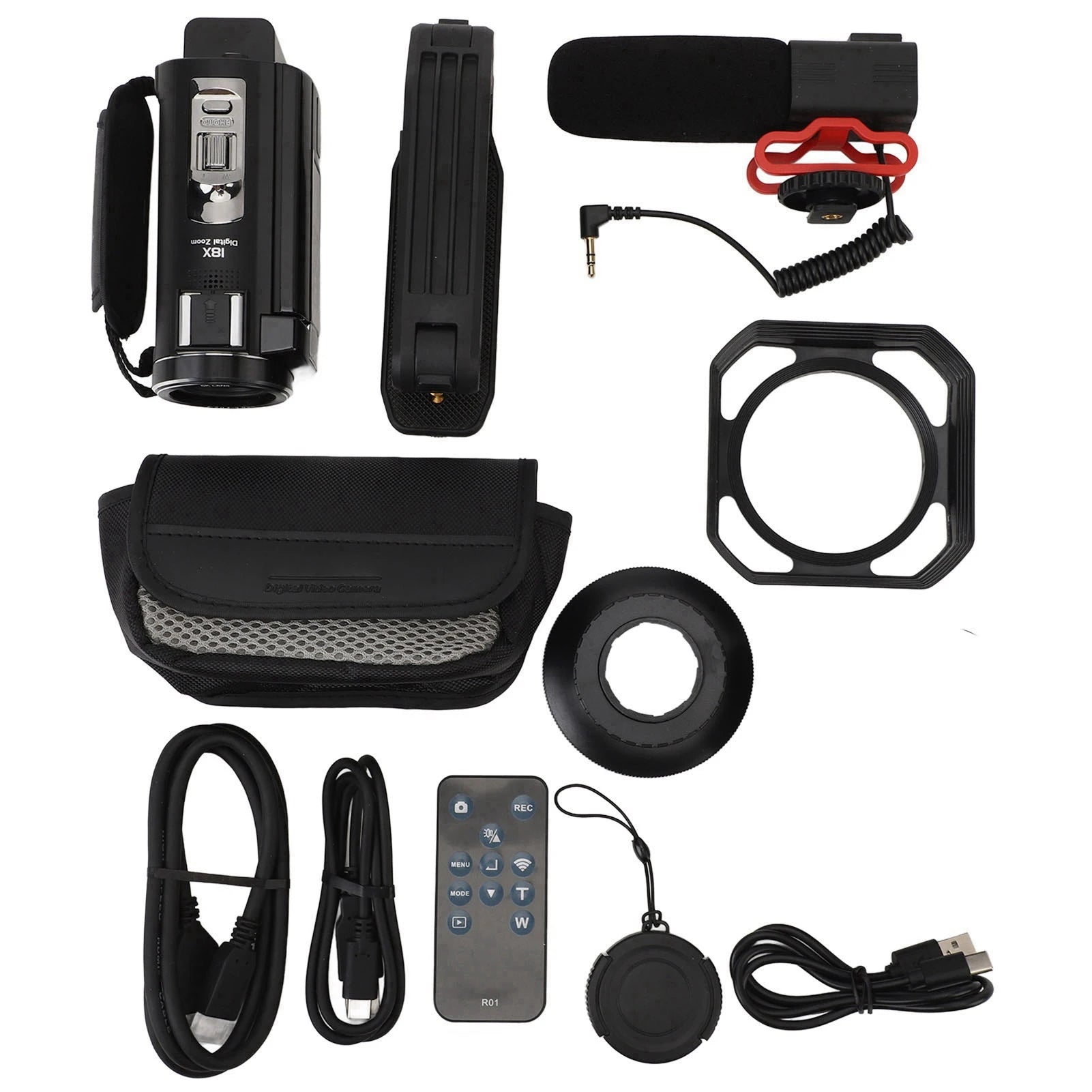 HX-20 5K Video Camera Camcorder HD WiFi Digital Camera 3.0in Touchscreen 56MP Vlog Camera 18X Digital Zoom Anti Shake