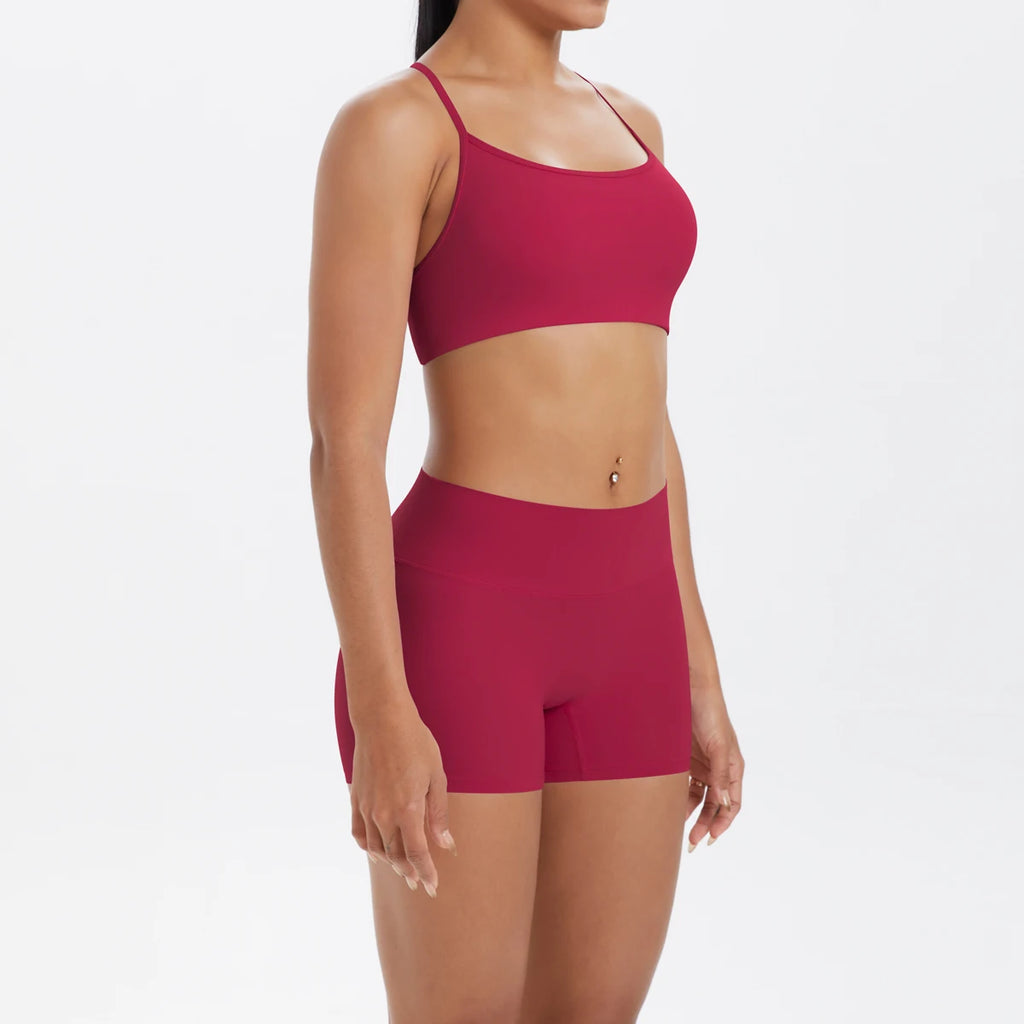 New Cross Backless Yoga Bra And Fitness Shorts Gym Yoga Set Woman’s Summer Running Sports Quick-Dry Women Gym Clothing Yoga Suit