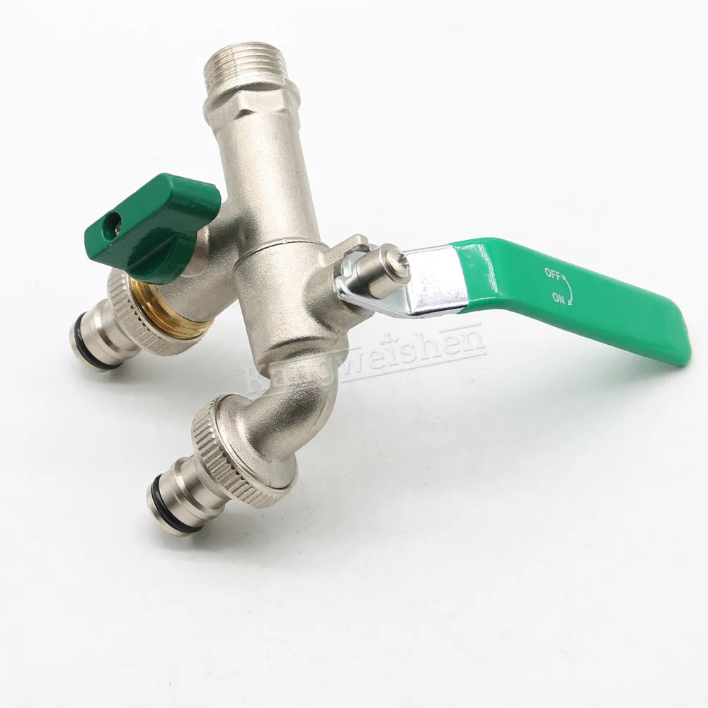 Garden Outdoor Bibcock Faucet DN15 DN20, Anti-freeze, Dual Control Copper for Washing Machine and Kitchen Garden Sink    1/2