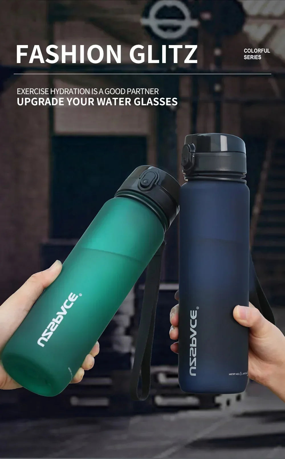 High Quality Water Bottle 500ML 1000ML BPA Free Leak Proof Portable for Adult Children Sports Gym Eco Friendly Drink Bottles