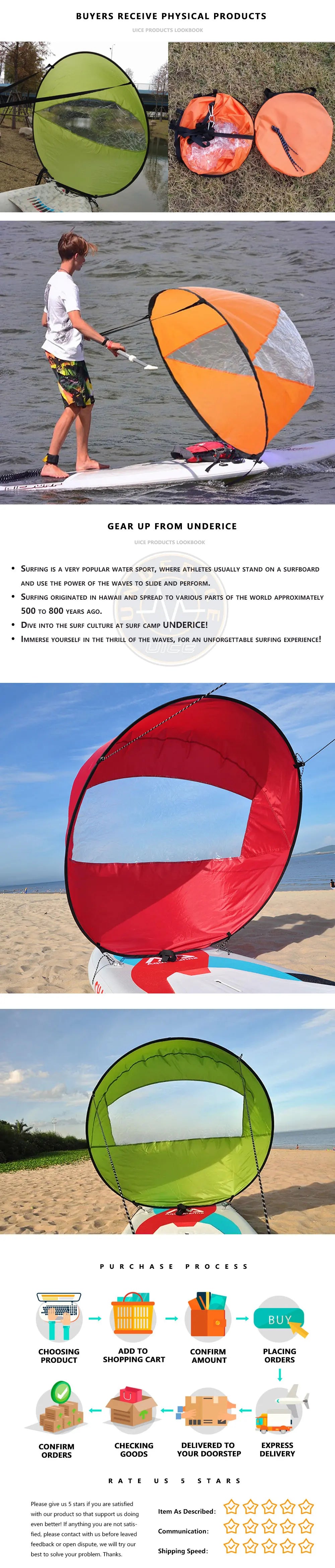 Paddle Surf Accessories Kayak SUP Board Wind Sail 42Inch SUP Accessories Water Sports Inflatable Surfboard Accessories