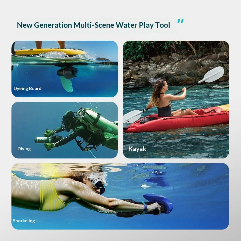 Underwater Scooter 1100W Sea Scooter with 3-Speed Dual Mode 10ft/s Max 80-Min Runtime 164ft Depth for Diving Snorkeling SUP