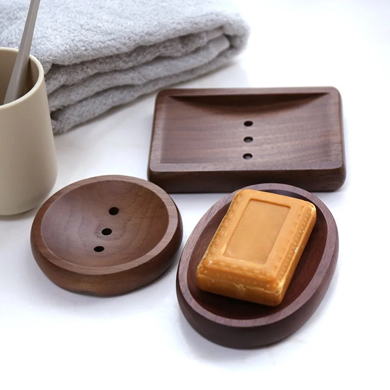 Walnut soap holder wooden soap box bathroom wooden soap rack drain handmade soap box simple household soap dish