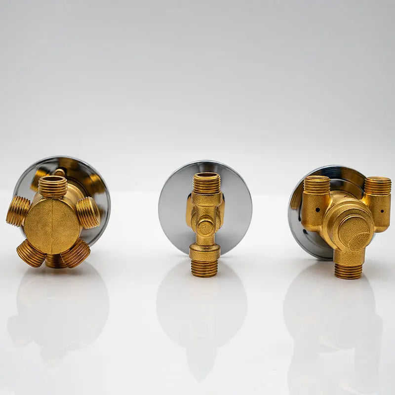 Thermostatic Brass Shower Faucet Valve 2/3/4/5 Way Diverter Mixer Control for Steam Room Shower Column Panel Bathroom Accessoris
