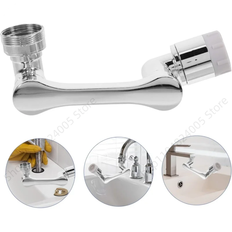 1080° Universal Rotatable Extension Faucet Kitchen Bathroom 2 Spray Modes Tap Extend Adapter Aerator Bathroom Faucets Accessorie