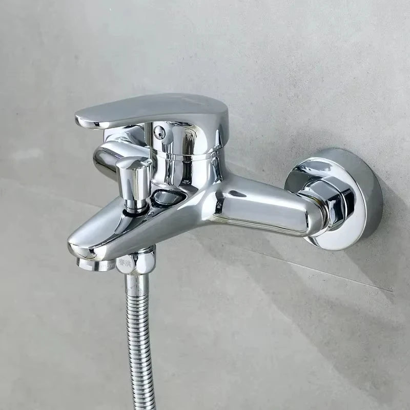 Bathroom Shower Faucet Mixing Valve Wall Mounted Hot Cold Water Taps Household Toilet Bathtub Faucet Bathroom Accessories