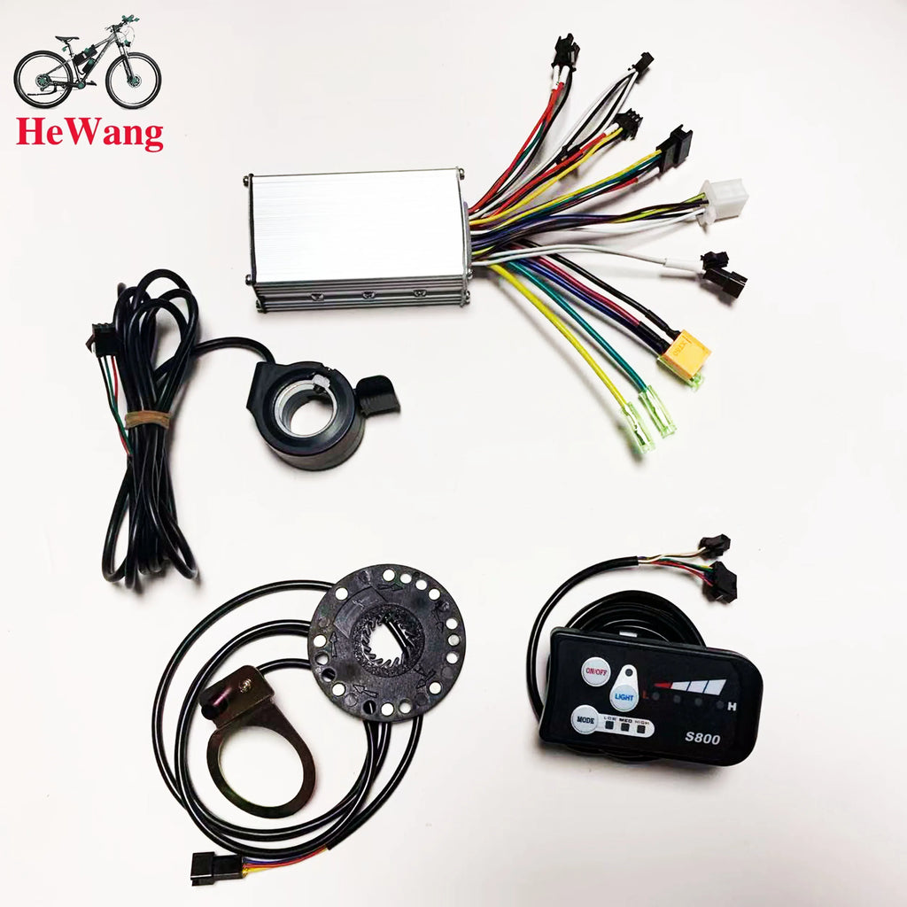 24V/36V/48V Electric bike kit: 25A sine wave controller with LED S800 instrument , 130X thumb throttle , 8C speed assist sensor