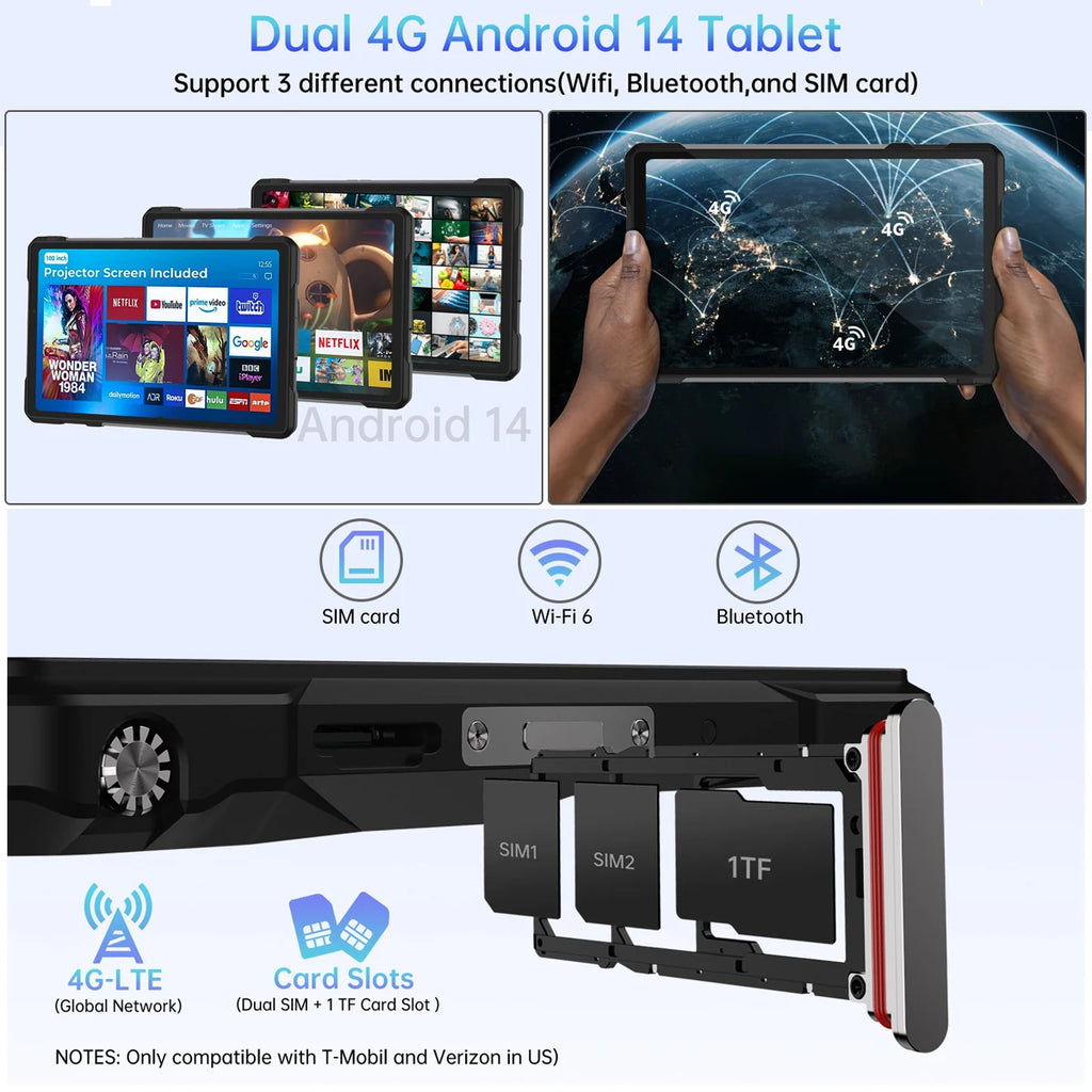 Unihertz 8849 TANK PAD E Rugged Tablet with Projector Android 21000mAh 120Hz 50MP Camera 24GB 512GB 66W 10.95 inch Phone Tablet