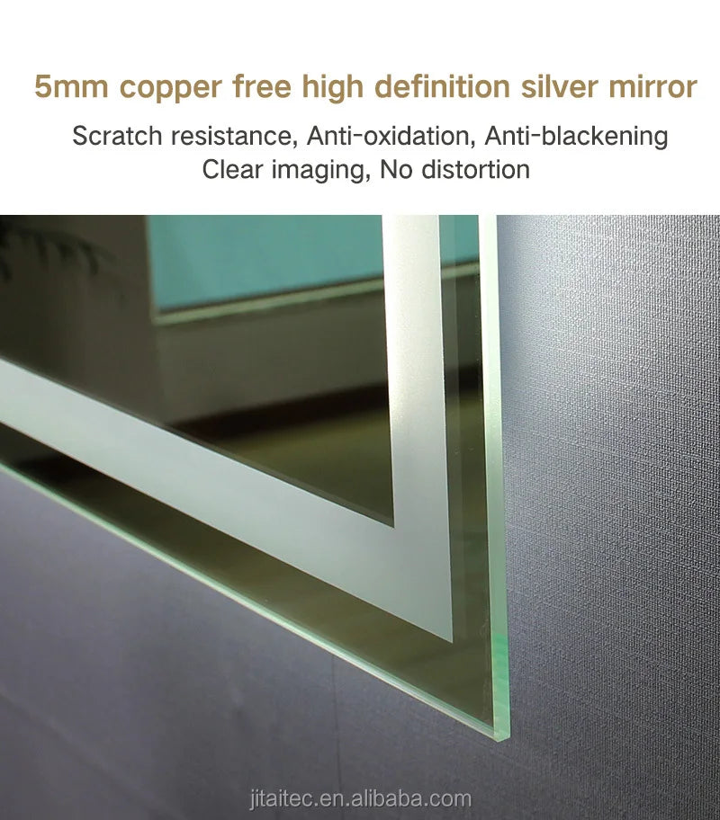 Smart Bathroom Touch Switch Screen Mirror Glass Wifi Washroom Espejo Vanity Led Light Wall Bath Mirror