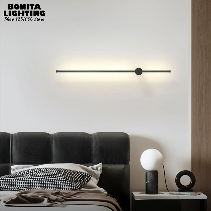 Remote Control Dimmable Wall Light, Plug-in Rotating LED Bar Lamp for Home Office Restaurant, Black/Gold/White, 60/80/100cm