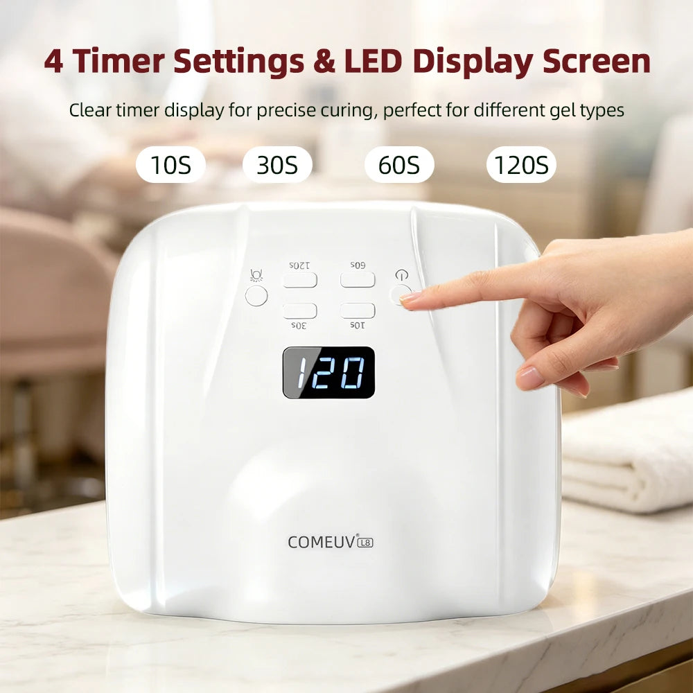 Comeuv Nail Lamp Single Toe Single Finger Gel Nail Curing Lamp Full Hand Fast Drying LED Light Nail Dryer Auto Sensor Dual Lamp