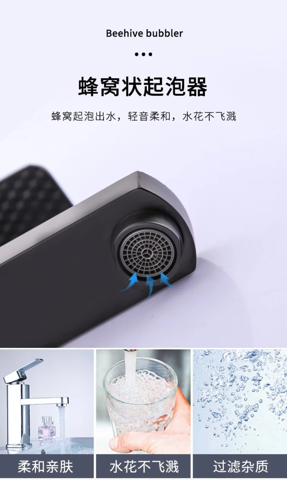 Black Bathroom Faucets Hot and Cold Mixer Faucets Vanity Bathroom Kitchen Deck Mounted Bathroom Sink Faucets