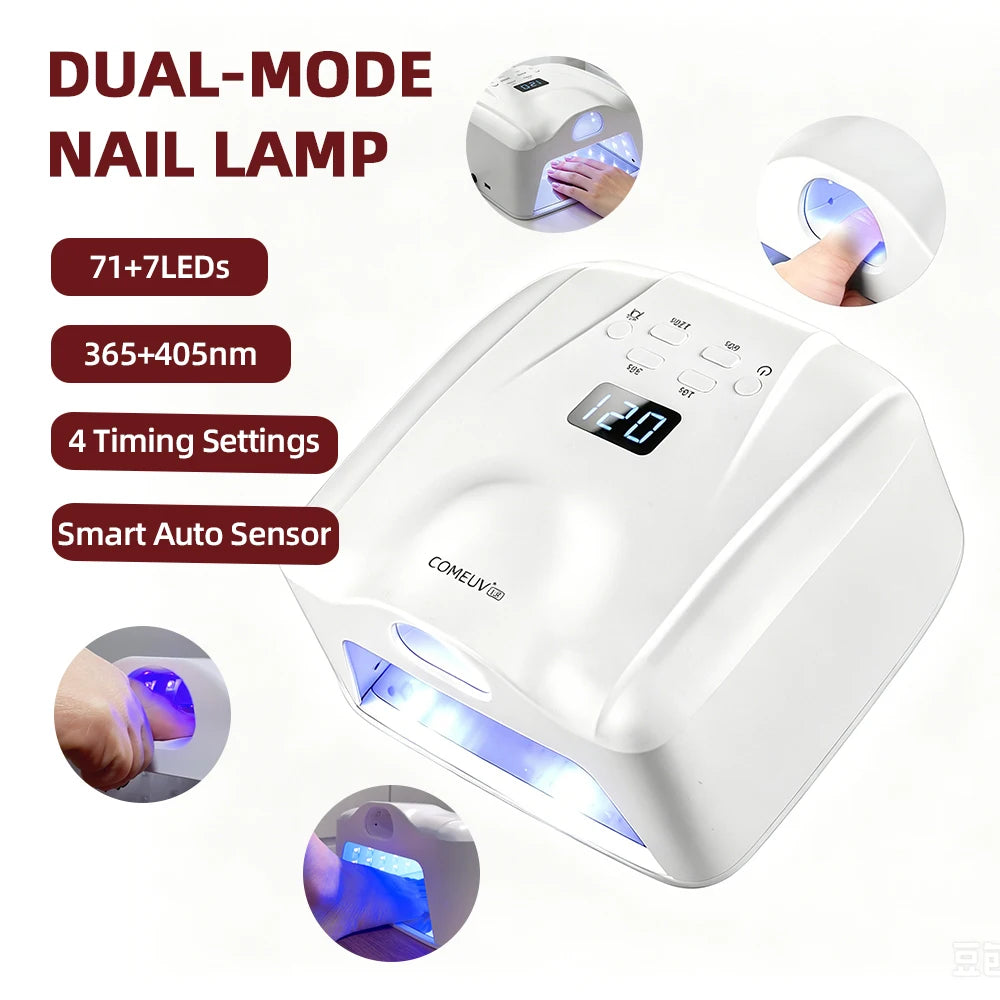 Comeuv Nail Lamp Single Toe Single Finger Gel Nail Curing Lamp Full Hand Fast Drying LED Light Nail Dryer Auto Sensor Dual Lamp