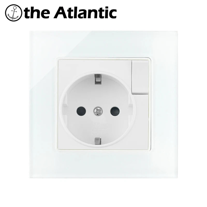 S Series- EU Power Socket Function Module Socket With Switch DIY Socket Accessory Free Combination White Glass /Plastic 250V 16A