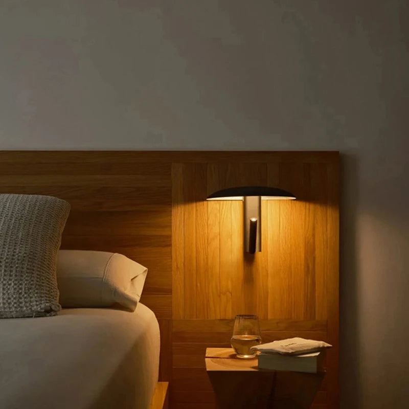 New Style Black Orange Beige Metal Wall Light With Switch 3000K Mushroom Bedroom Dining Room Shop LED Rotatable Dropshipping