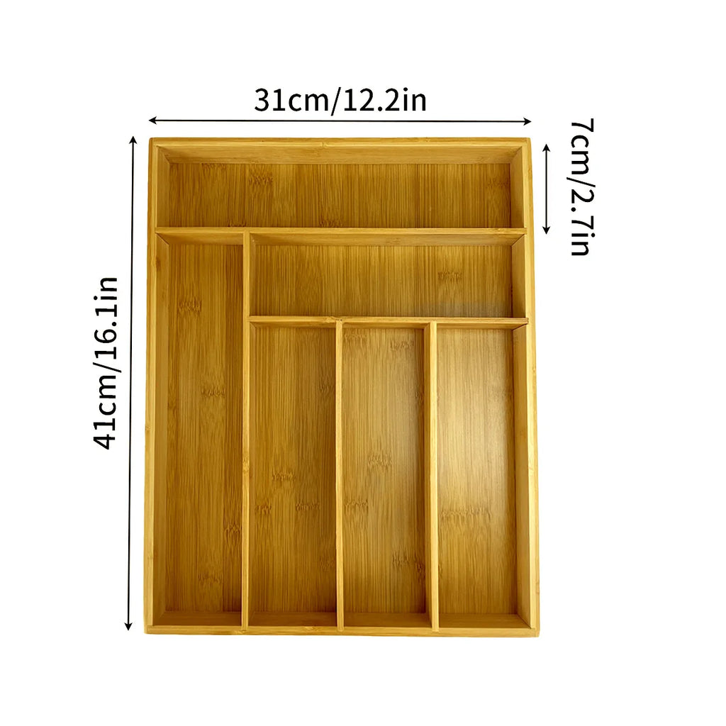 Durable Kitchen Accesorios Cutlery Bamboo Box Sierware Durable Kitchen Drawer Organizer Tray Organizer Kitchen Accesorios