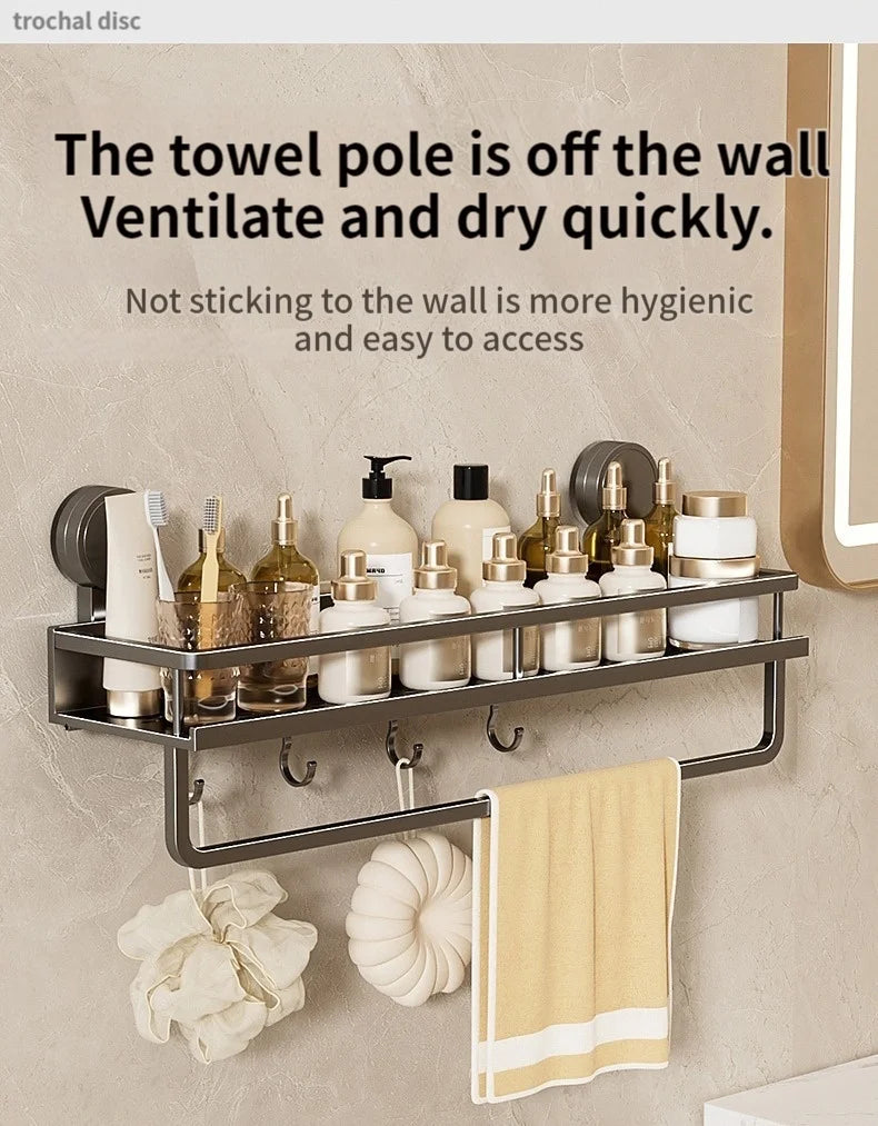 Toilet storage rack, bathroom washbasin, toilet, shower room, kitchen, wall mounted non perforated towel rack