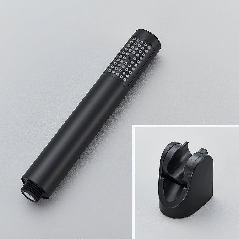 Black Thermostatic Bathroom Shower Faucet Dual Handle Bathtub Faucet Wall Mounted Mixer Tub Tap