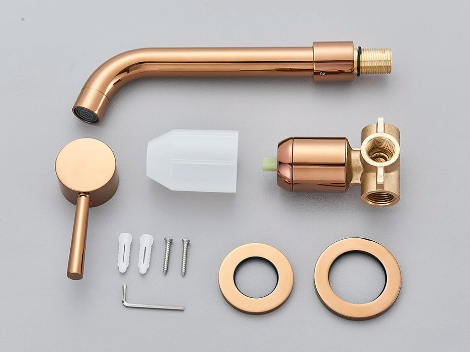 Brushed Gold/Black Basin Faucet Concealed Wall Mounted For Bathroom Faucets Bath Basin Sink Tap Bathtub Hot And Cold Water Mixer