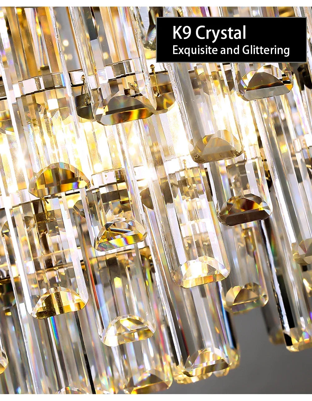 Modern Luxury Led Lights Clear Crystal Chandeliers for Living Room Villa Bedroom Dining Room Art Home Decoration Pendant Lamps