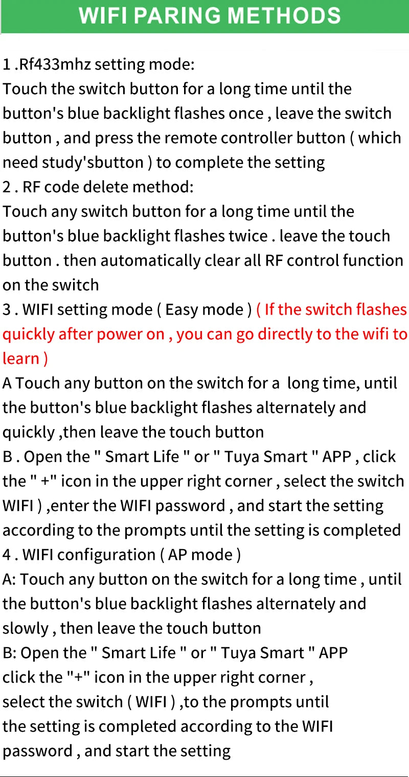 Smart Wifi Touch Switch Neutral Wire/No Neutral Wire Required US 1/2/3/4 Gang Light Switch Works with Tuya Smart Life App