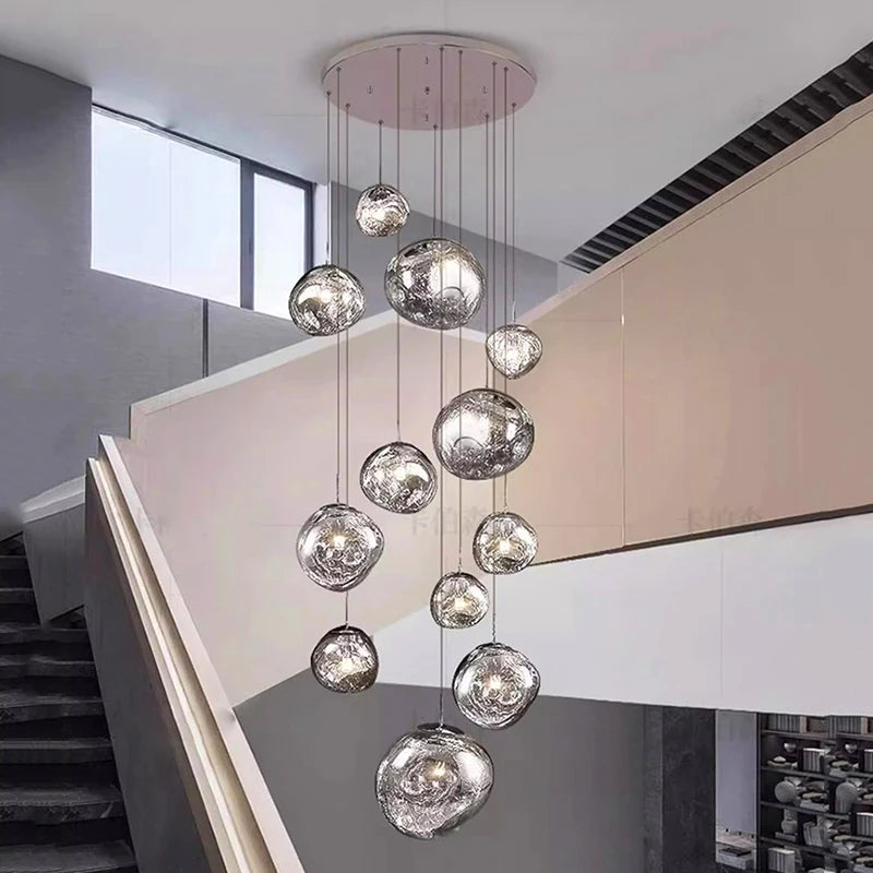 Modern Home Decor Led Ceiling Lamps Pendant Light Chandeliers hanging Light Fixture For Staircase Living Room Indoor Lighting