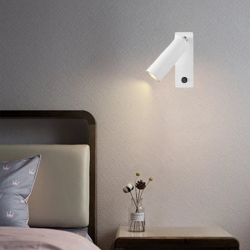 LED Wall Lamp with Switch – 3W Modern Folding Rotatable Sconce for Bedroom, Bedside, Home, and Hotel Reading Lighting