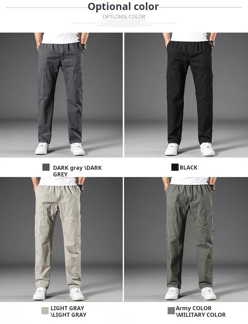 95%Cotton Men's Cargo Pants Summer Work Wear Spring New In Large Size Casual Climbing Joggers Sweatpants Hombre Autumn Trousers