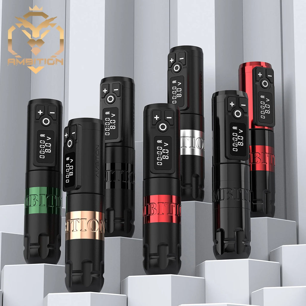 Ambition New Soldier Rotaty Battery Pen Wireless Tattoo Machine Portable Power Pack 2400mAh LED Digital Display For Body Art