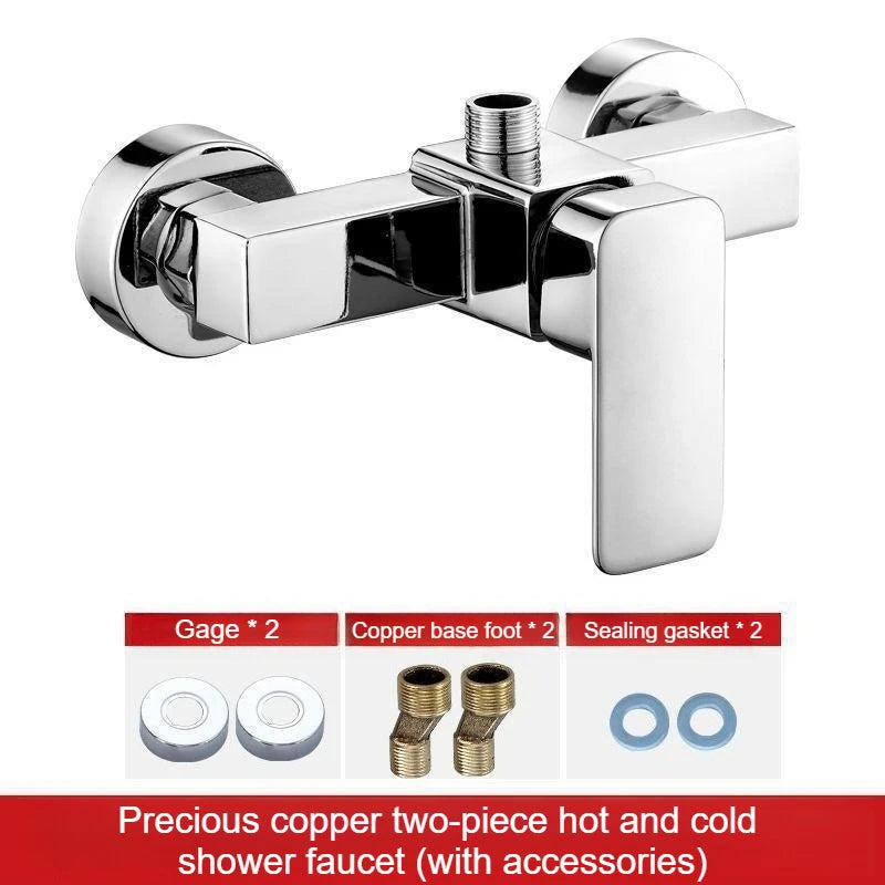 Alloy Shower Cold and Hot Water Faucet Pressure Booster Shower Head Set - Home Use Cold and Hot Mixed Water Valve Bathing Device
