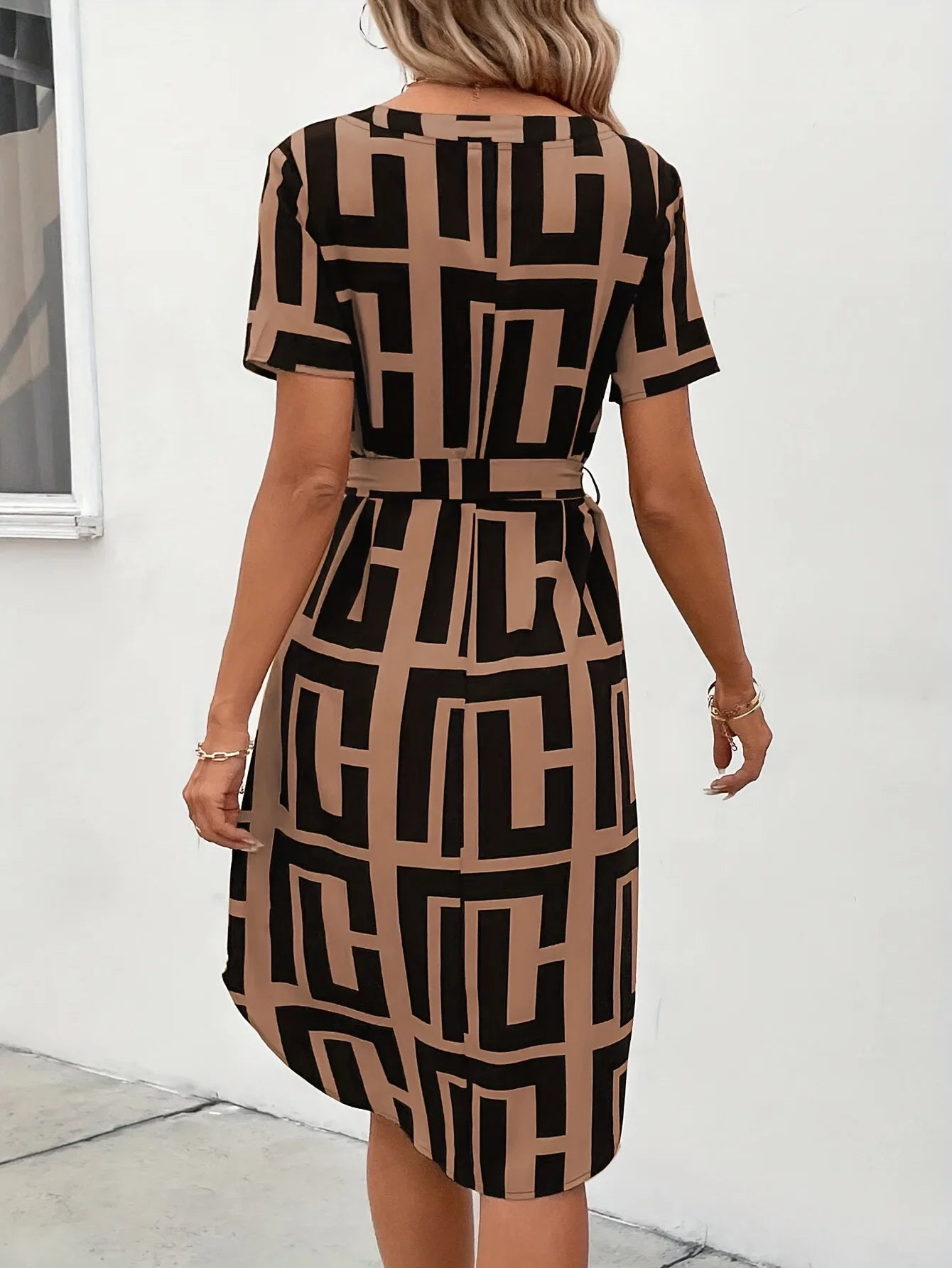 Casual Loose Printed Short Dresses for Women 2025 Fashion Summer Women's A-Line Midi Dress Elegant Vintage Female Dresses